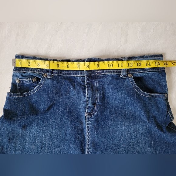 Y2K denim maxi skirt with flared panels, low rise - Picture 7 of 15